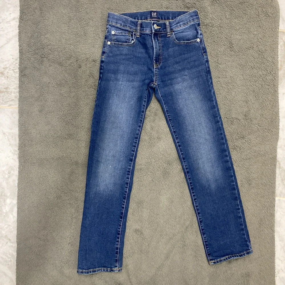 Gap Denim Boys Jeans Regular Stretch Straight Dark Wash Size‎ 12